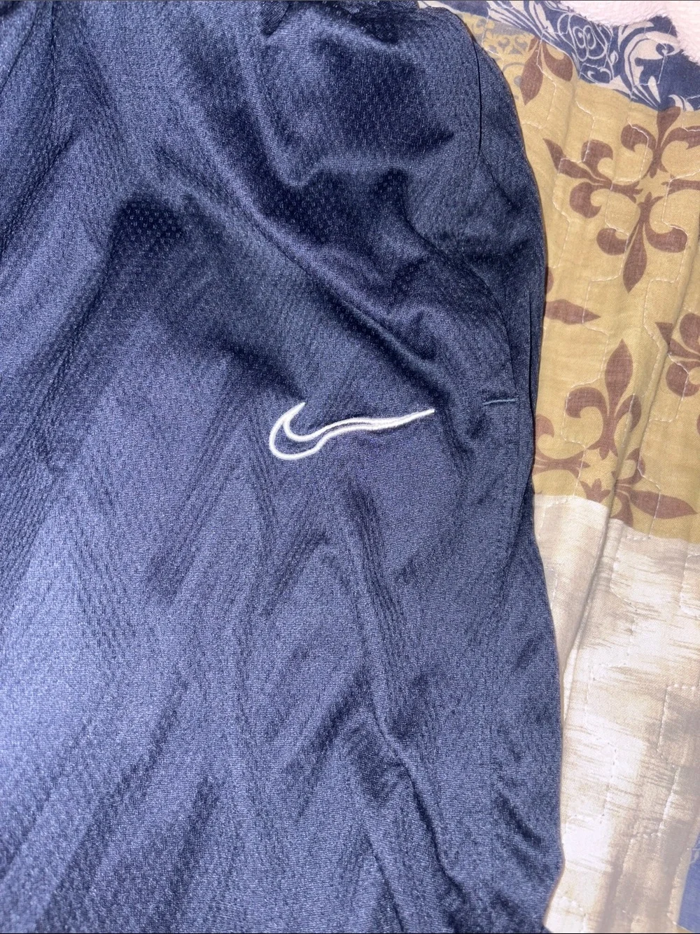 Nike Dark Navy Athletic Shorts with White Swoosh